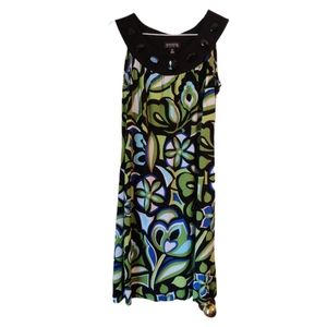 Enfocus Studios blue/green knee length sleeveless spring/summer dress Sz. 10